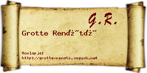 Grotte Renátó névjegykártya