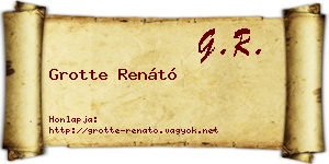 Grotte Renátó névjegykártya